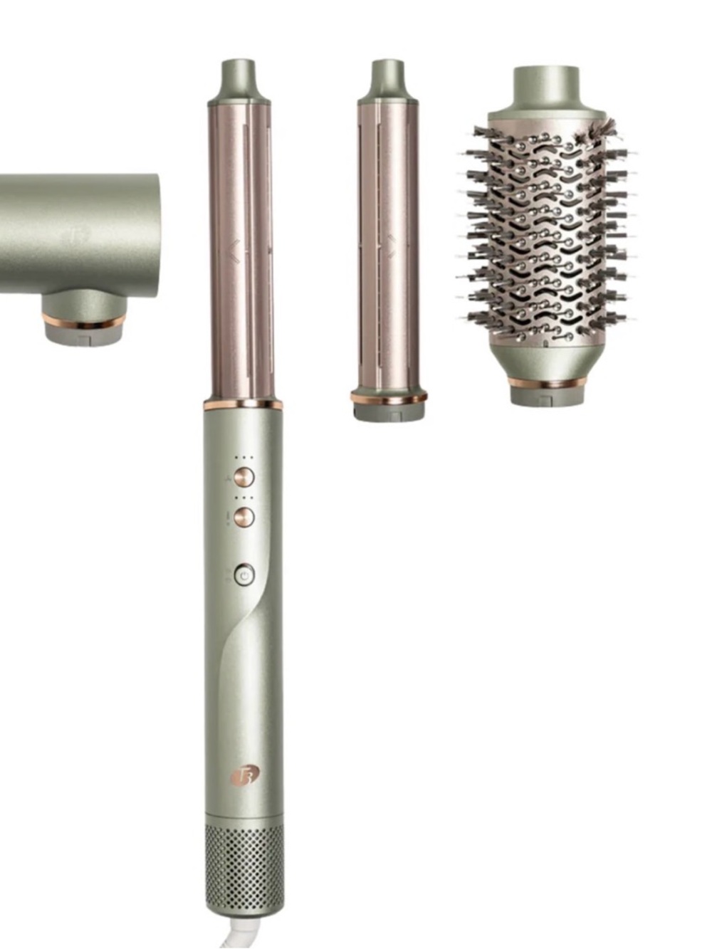 T3 Multi-Styler Hair Tool in Sage Green and Rose Gold